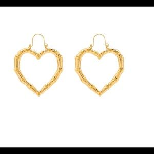 Rixo Misty bamboo heart earrings